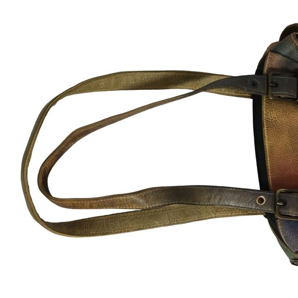 Anuschka NEVER USED Handpainted Leather Buckle Shoulder Bag Southwest - Picture 12 of 13